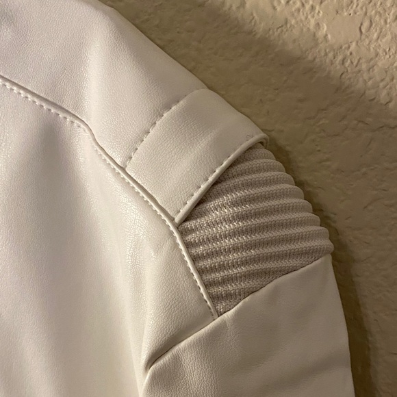 GUESS White Men's Zip-Up Moto Jacket - Picture 4 of 6